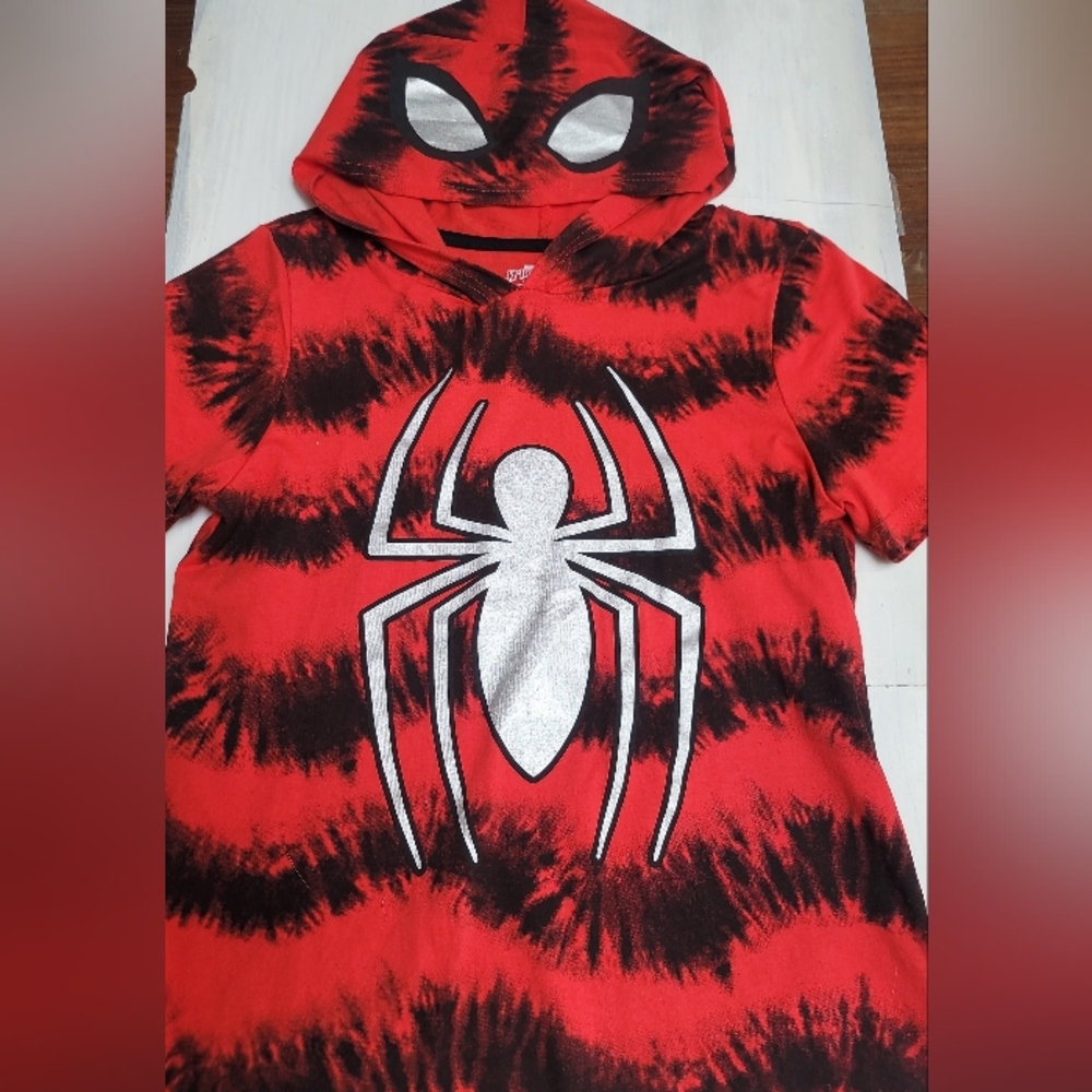 Boys Spiderman Short Sleeve Graphic Hooded T-Shirt